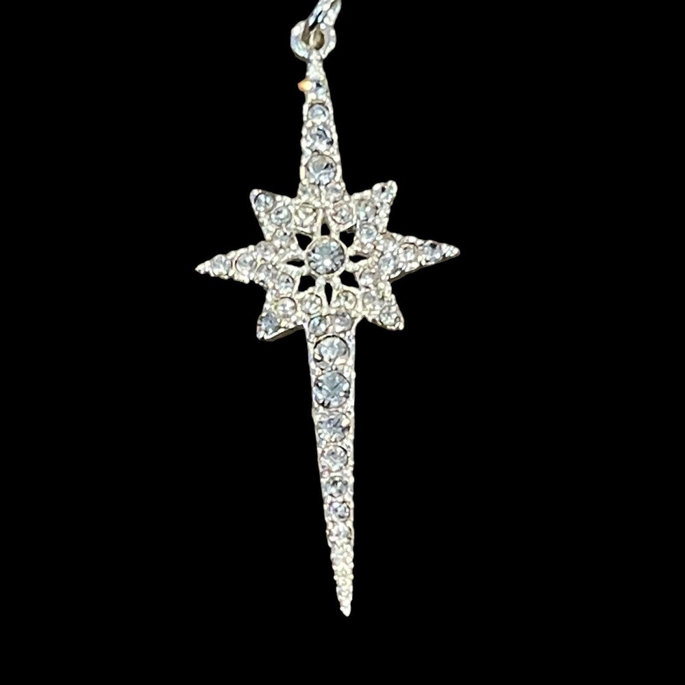Signed LA Gem & Jewelry Company (LA CN) Bethlehem Star CZ Pendant Silver Plated